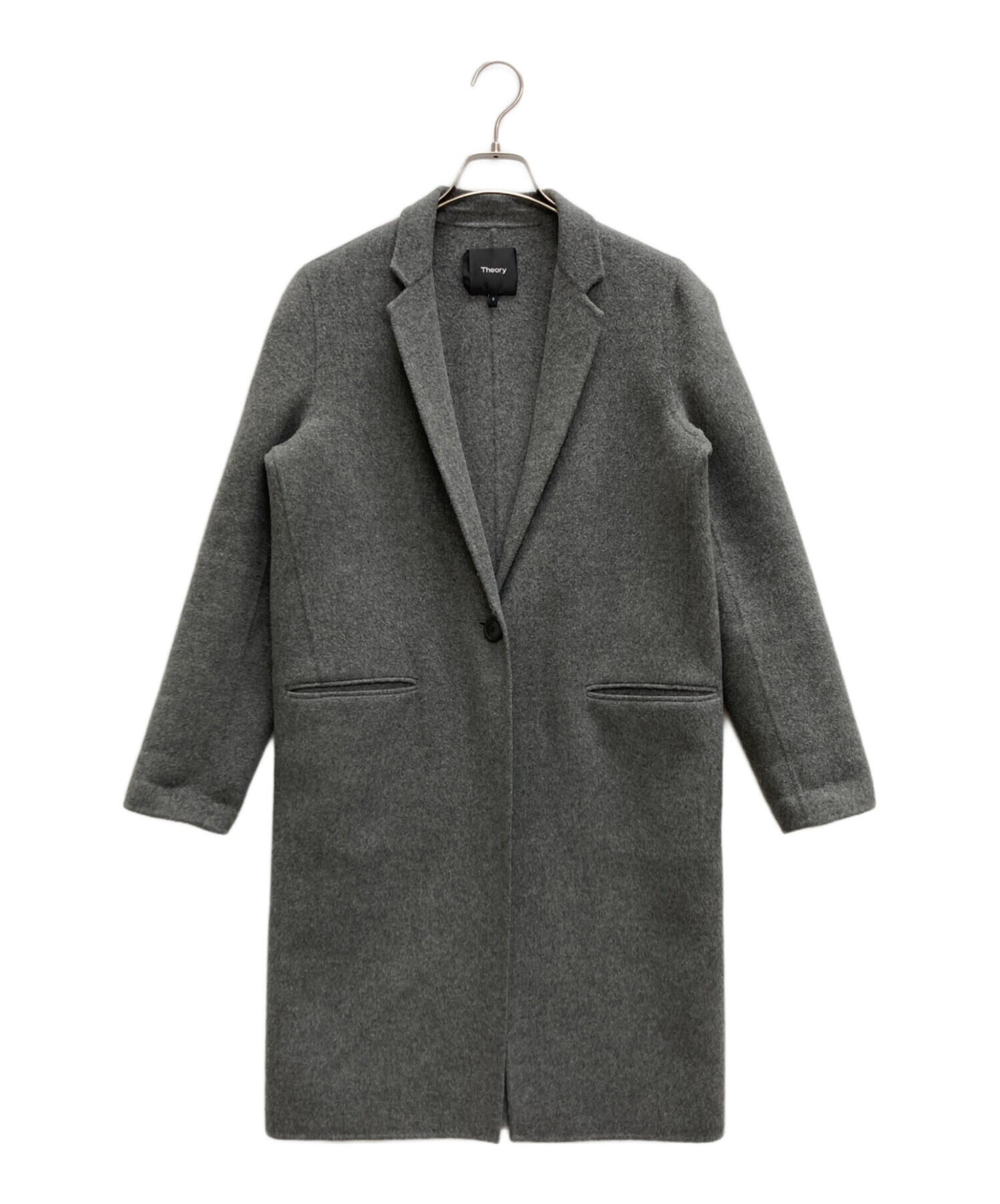 中古・古着通販】theory (セオリー) カシミヤ混コート グレー サイズ:S 