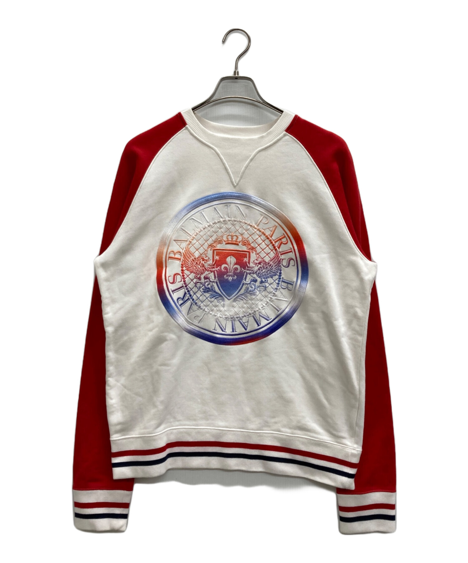 中古・古着通販】BALMAIN (バルマン) サークルロゴスウェット レッド 