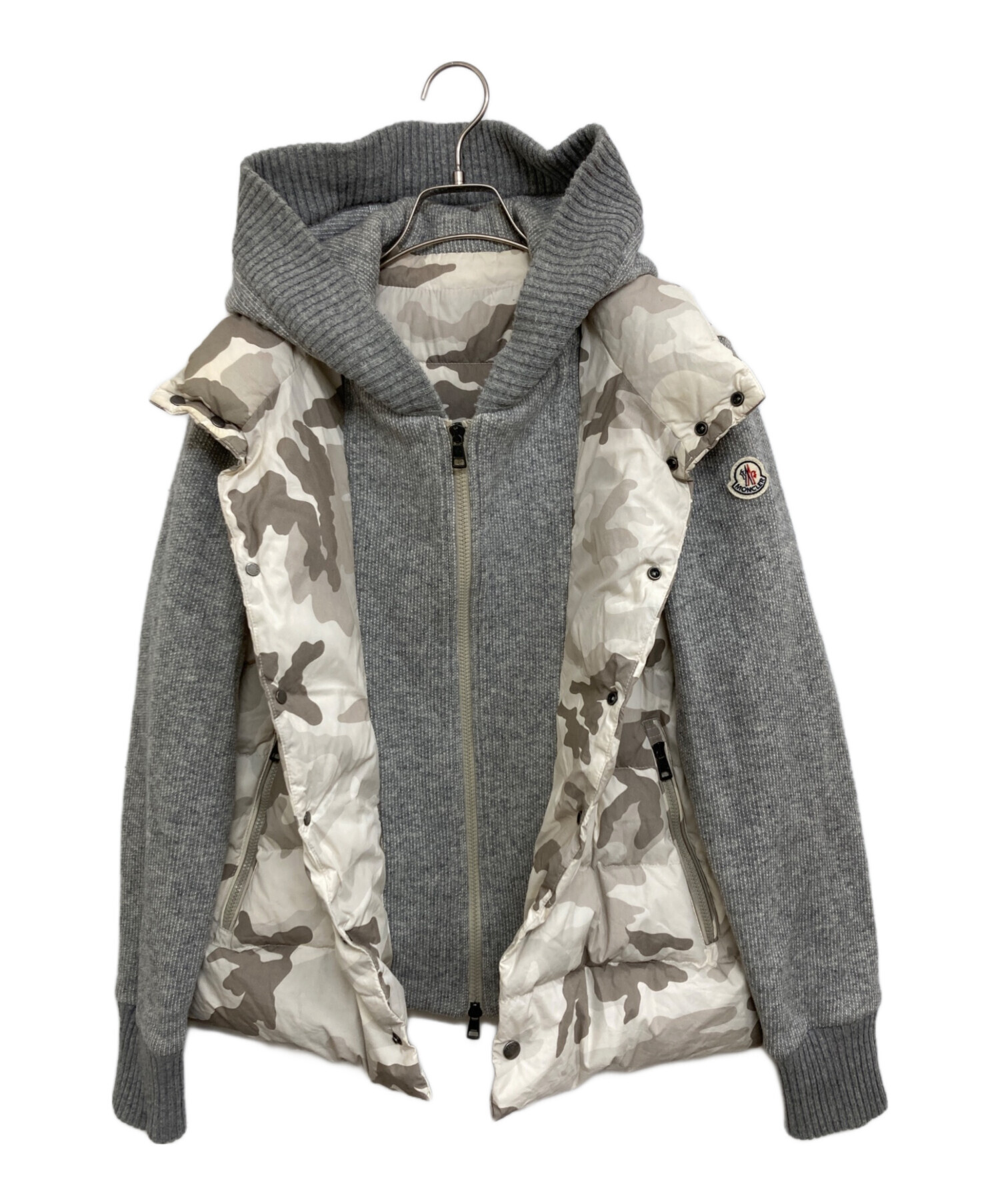 中古・古着通販】MONCLER (モンクレール) ニット切替ダウンジャケット 