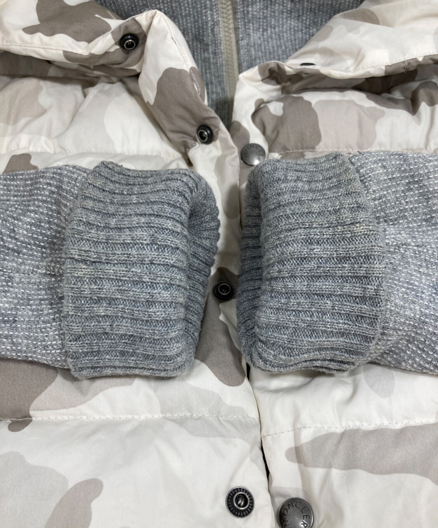 中古・古着通販】MONCLER (モンクレール) ニット切替ダウンジャケット 