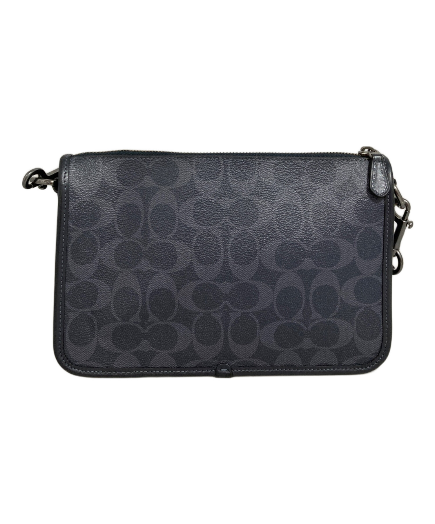 希少色【未使用】COACH スタントン ショルダーバッグ シグネチャー ネイビー 中古・古着通販】COACH (コーチ) シグネチャーショルダーバッグ