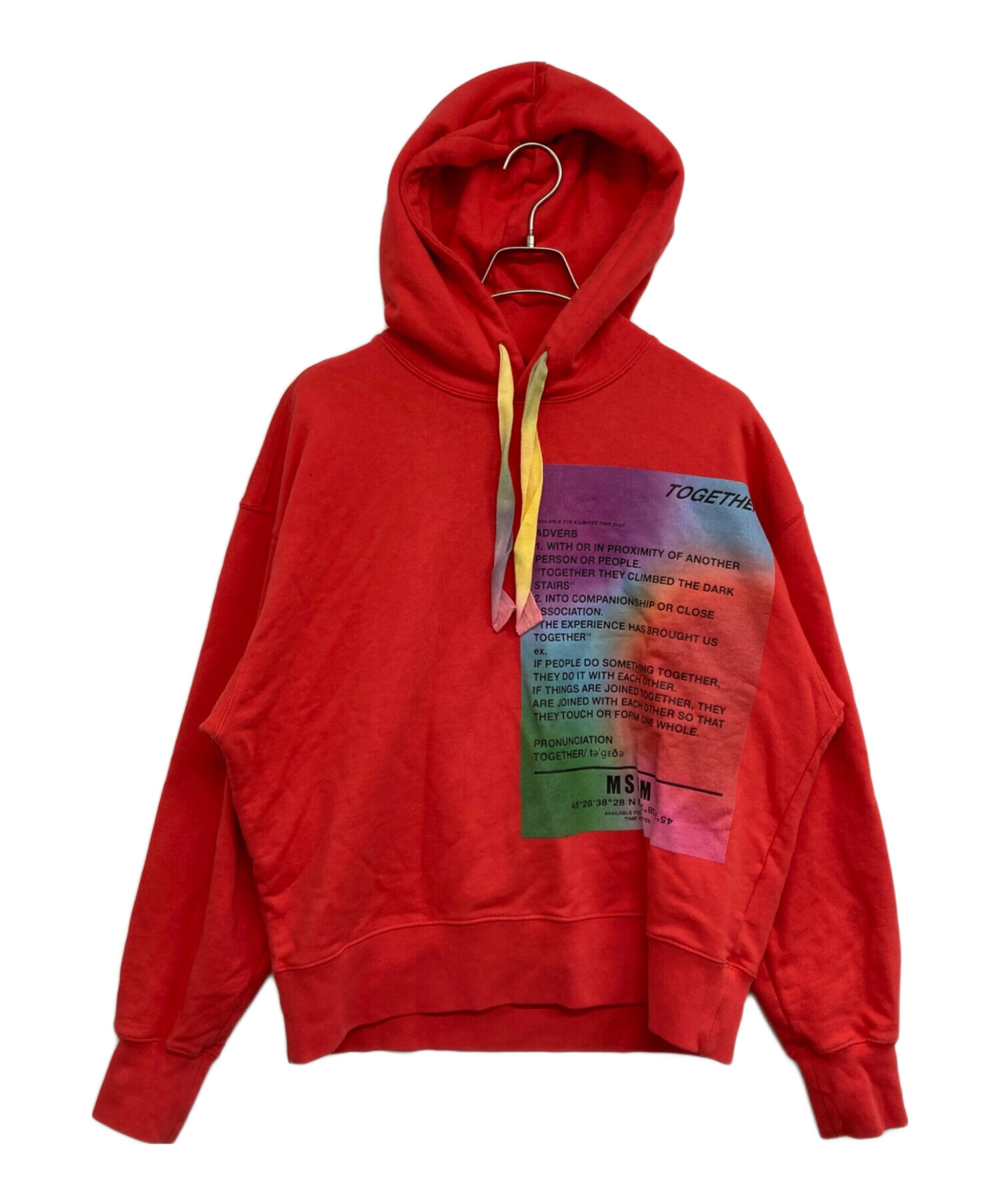 中古・古着通販】MSGM (エムエスジーエム) プリントパーカー レッド 
