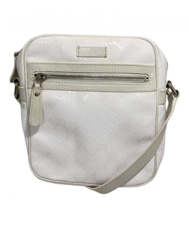 GUCCI ホワイト ストライプ ショルダーバッグ Gucci ショルダーバッグ ホワイト ストライプ