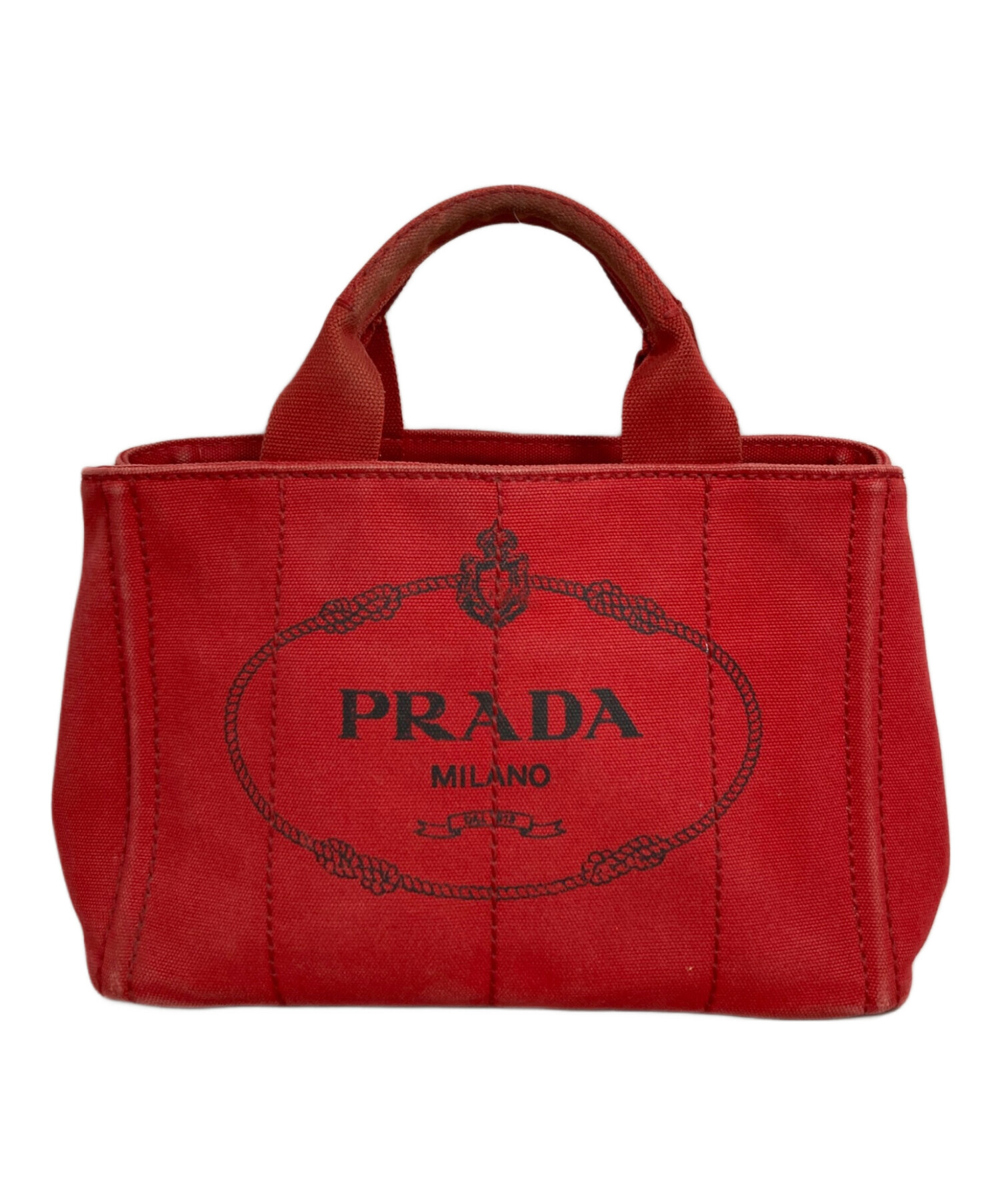 中古・古着通販】PRADA (プラダ) カナパミニハンドバッグ レッド