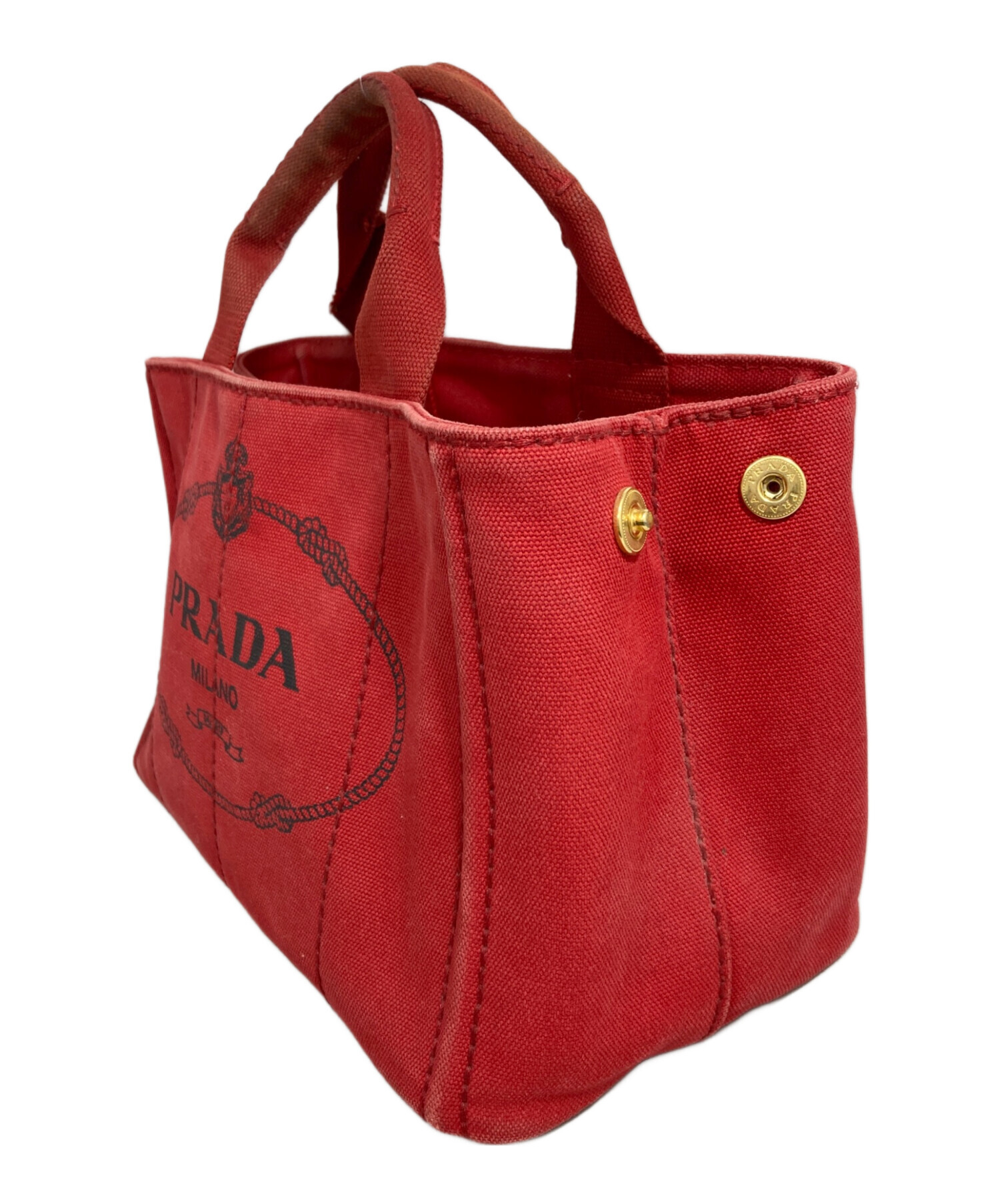 中古・古着通販】PRADA (プラダ) カナパミニハンドバッグ レッド