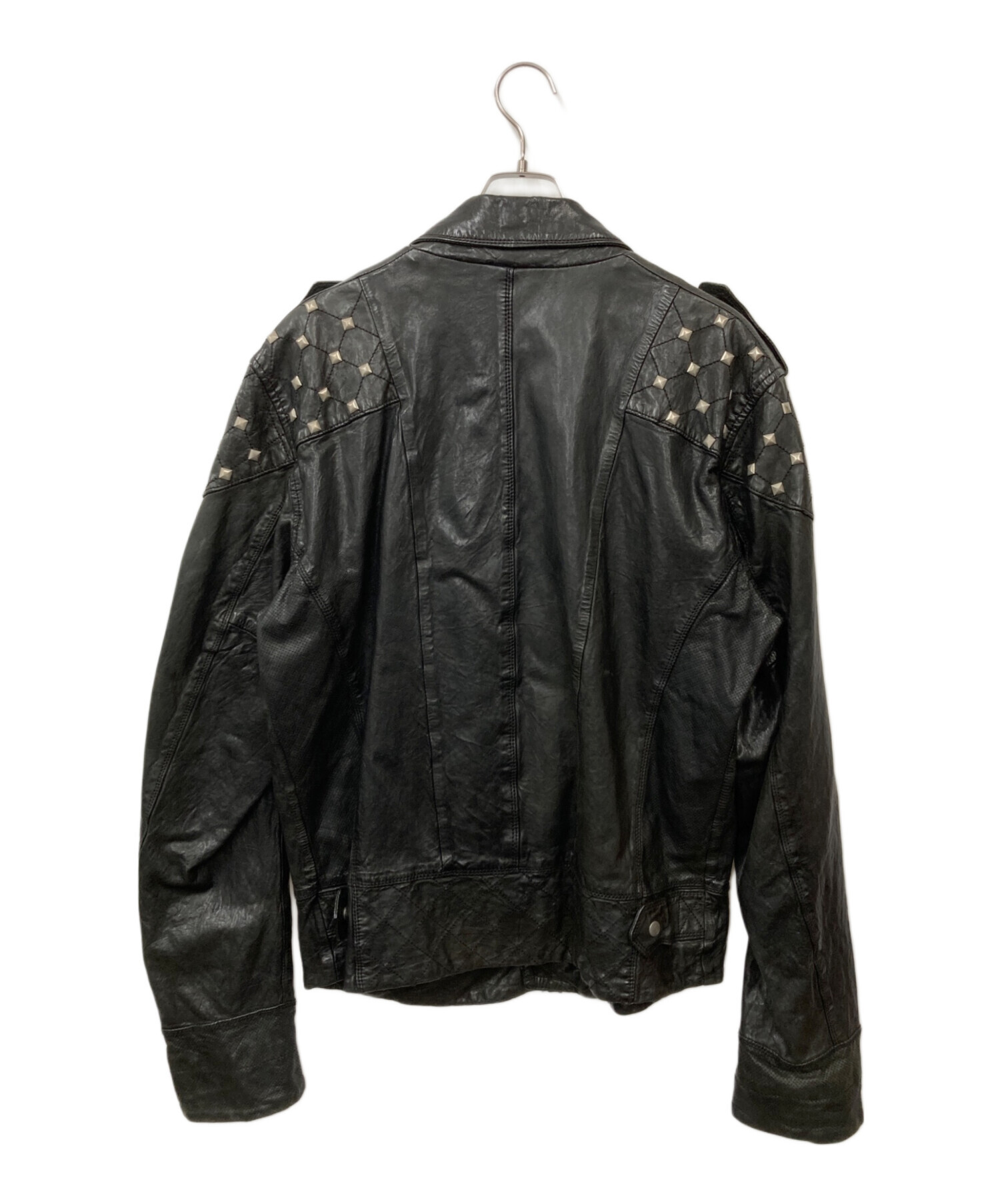 中古・古着通販】DIESEL (ディーゼル) スタッズライダースジャケット