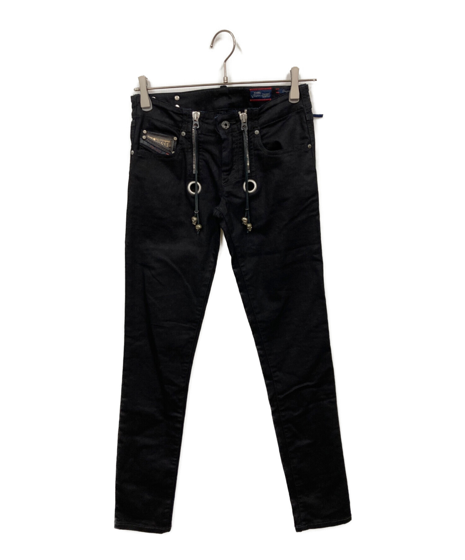 中古・古着通販】DIESEL (ディーゼル) スカルデニムパンツ ブラック 