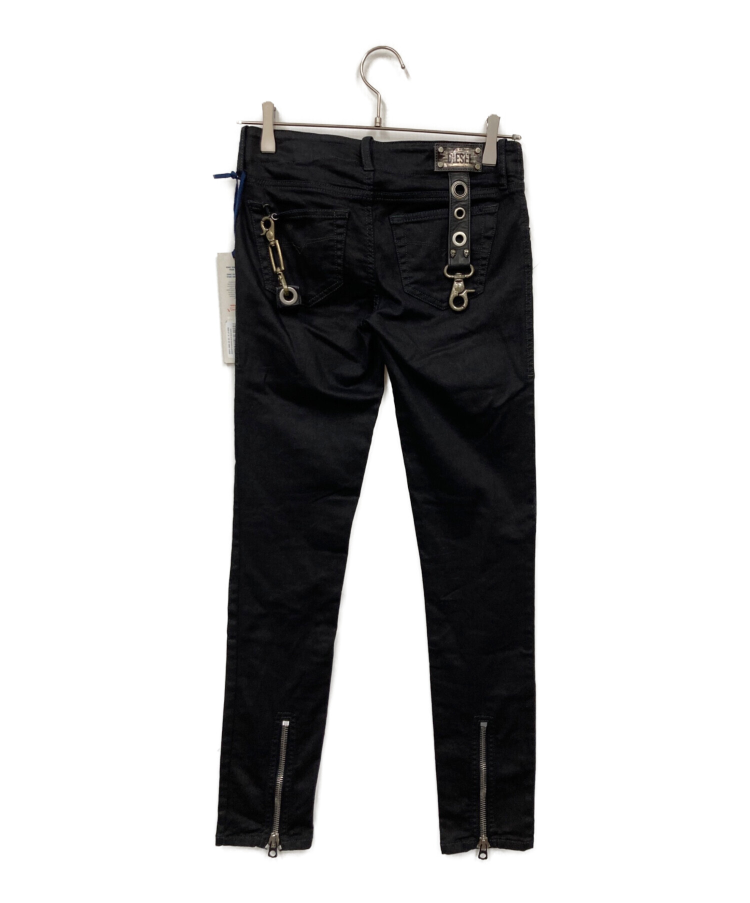 中古・古着通販】DIESEL (ディーゼル) スカルデニムパンツ ブラック 