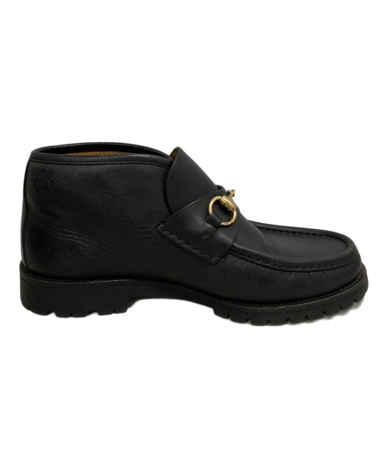 中古・古着通販】GUCCI (グッチ) ホースビットブーツ ブラック サイズ