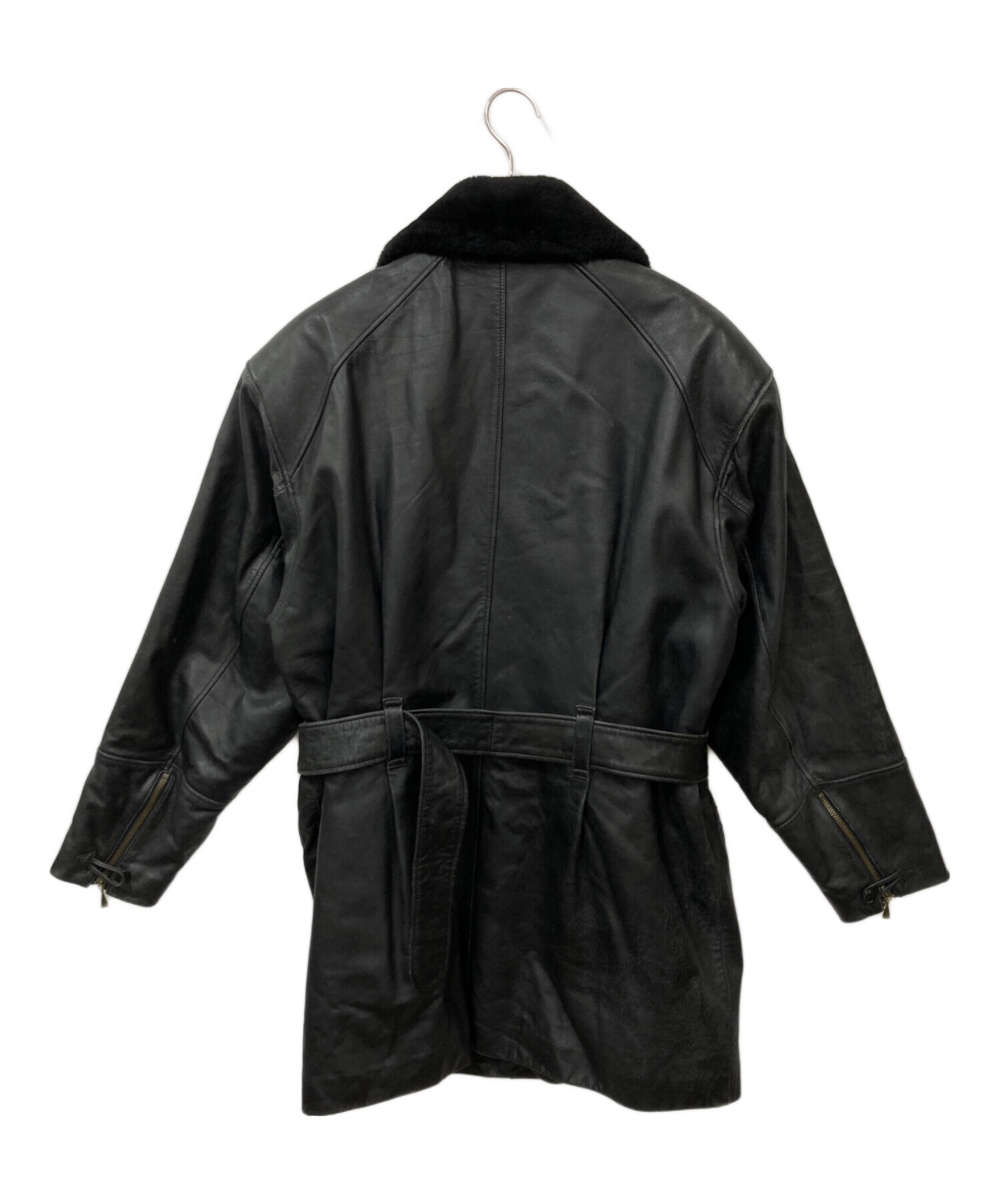 中古・古着通販】OLIVIER MASSUGER (不明) レザーコート ブラック