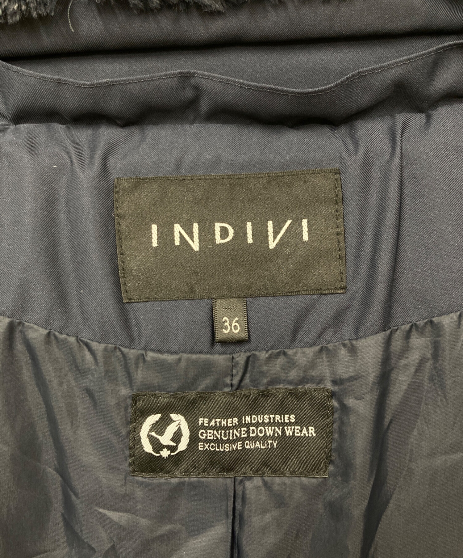 中古・古着通販】INDIVI (インディヴィ) ダウンコート ネイビー サイズ