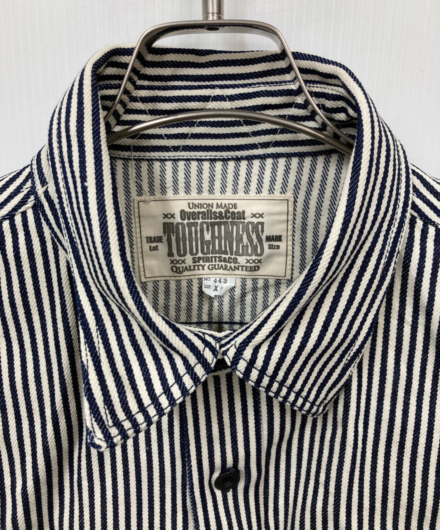 中古・古着通販】toughness (タフネス) ヒッコリーカバーオール ブルー