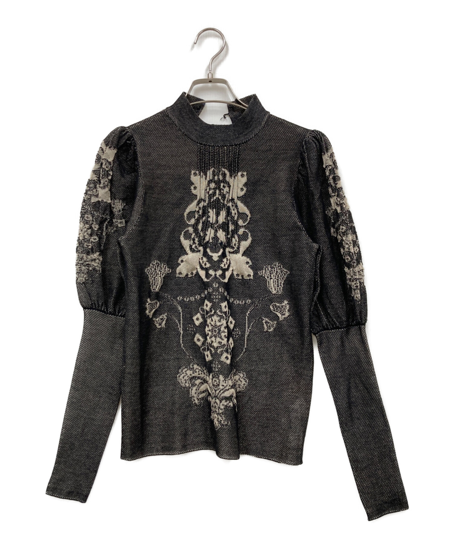 中古・古着通販】Ameri (アメリ) UND FLORAL KNIT JACQUARD TOP