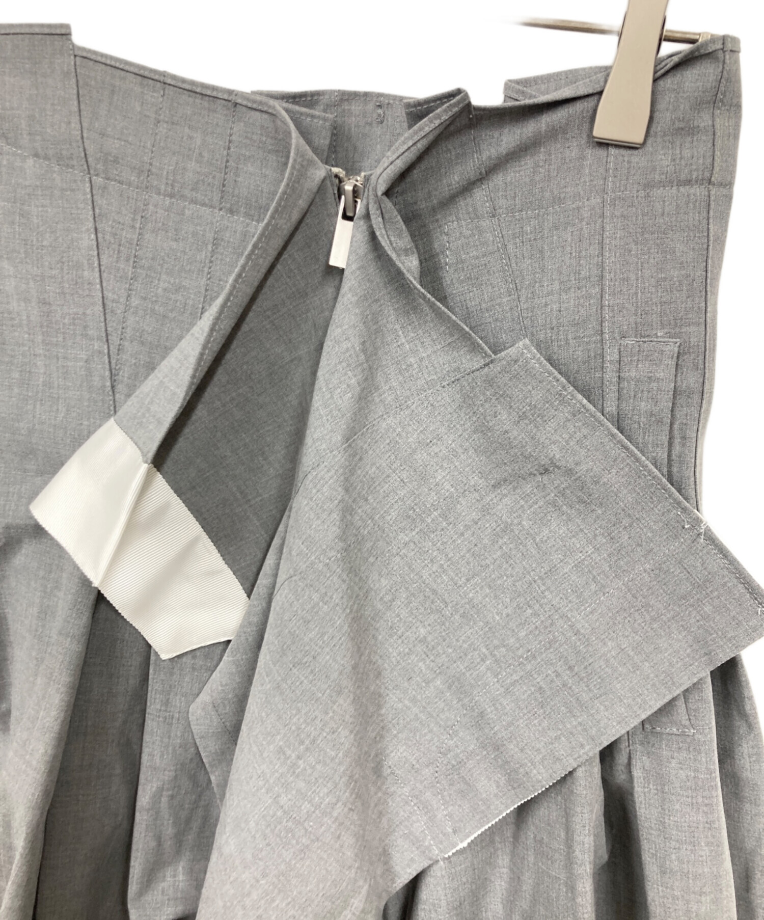 sacai　cotton gabardine mix skirt　グレー 中古・古着通販】sacai (サカイ) サイドZIP Suiting Skirt グレー