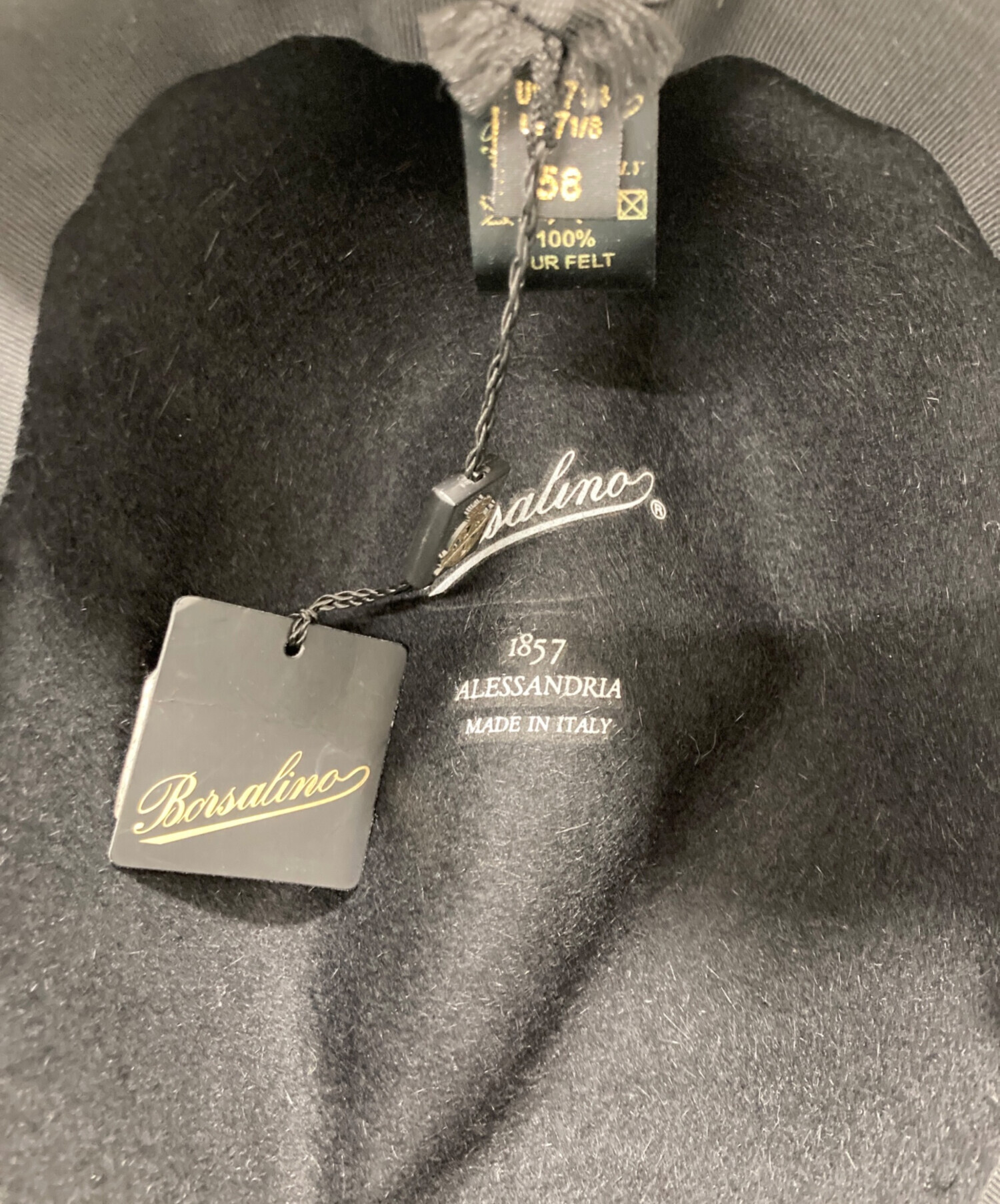 中古・古着通販】BORSALINO (ボルサリーノ) ハット ブラック サイズ:58