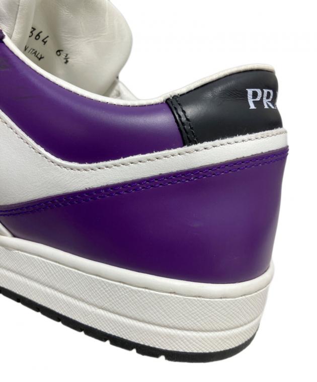 PRADA プラダスポーツ　スニーカー　ドライビングシューズ　6 1/2 紫色 中古・古着通販】PRADA (プラダ) ダウンタウンレザースニーカー