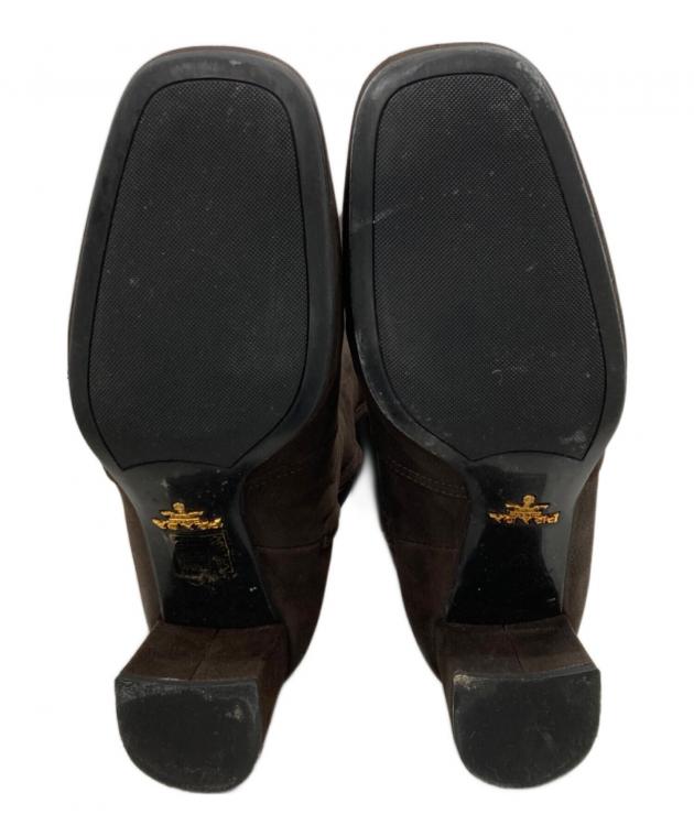 中古・古着通販】PRADA (プラダ) ロングブーツ ブラウン サイズ:36 1/2