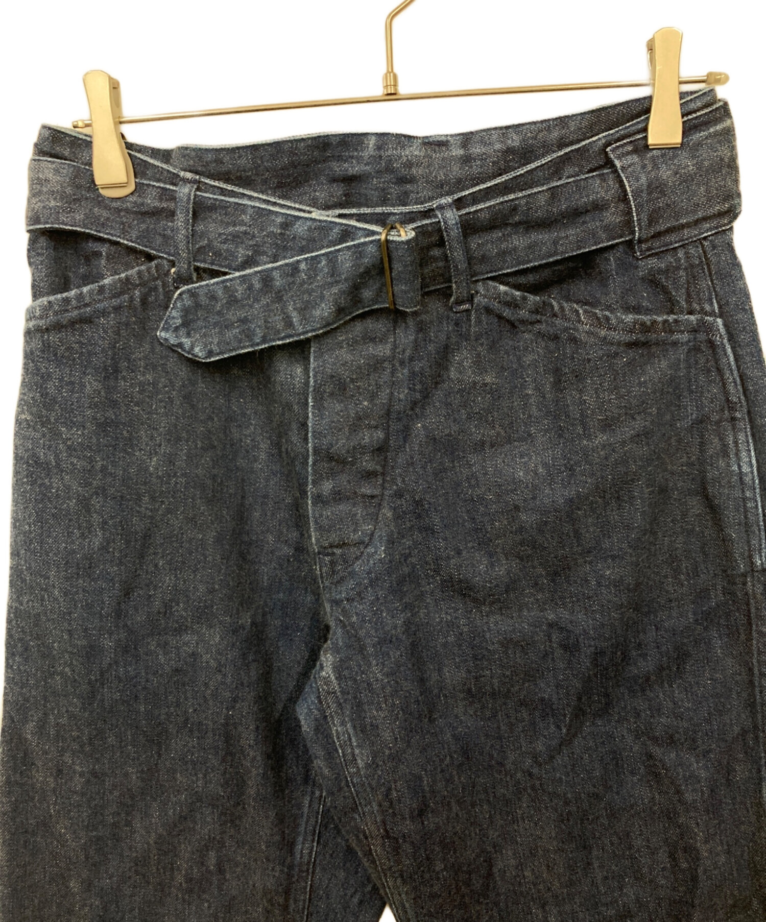 中古・古着通販】COMOLI (コモリ) ベルテッドデニムパンツ インディゴ