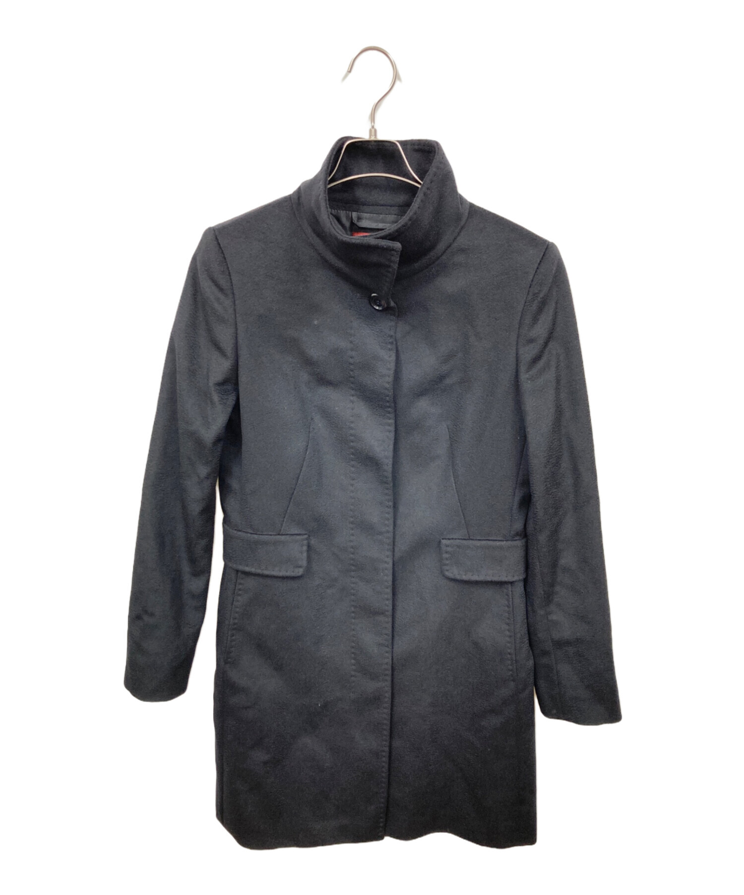 マックスマーラ ステュディオ スタンドカラー コート ブラック M ブラック 中古・古着通販】MAX MARA STUDIO (マックスマーラ ストゥディオ