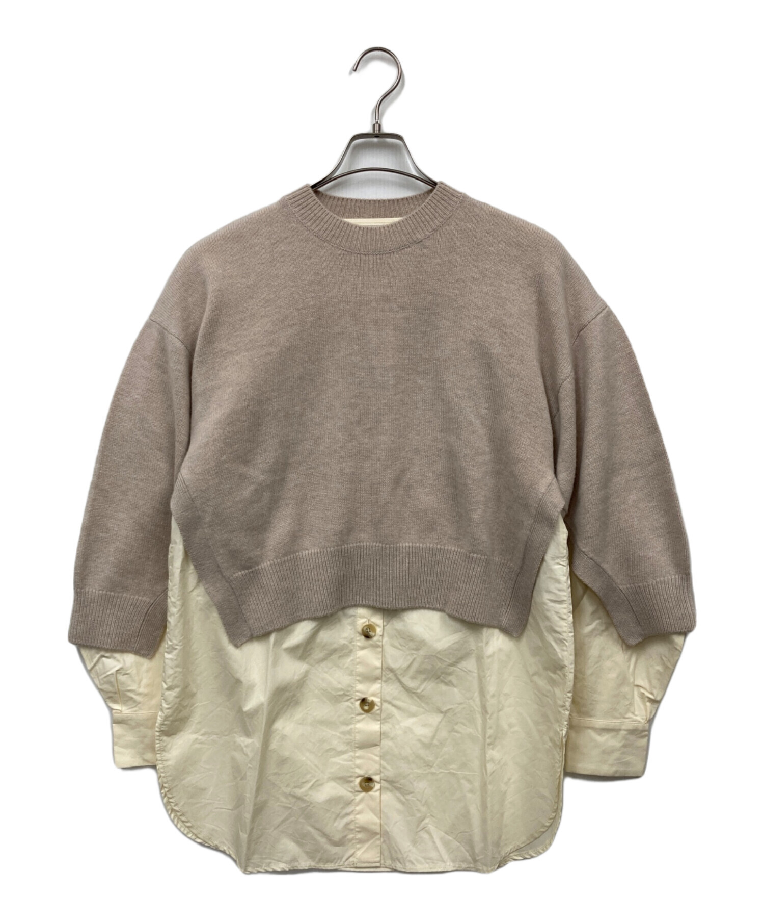 ✨美品✨ENFOLD✨エンフォルド　メリノウール KNIT×SH プルオーバー 中古・古着通販】ENFOLD (エンフォルド) メリノウール ニット × シャツ