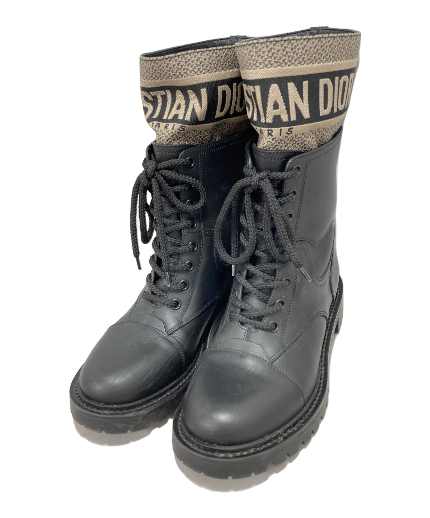 【美品】CHRISTIAN DIOR レザー ブーツ D-FIGHT ブラック 中古・古着通販】Christian Dior (クリスチャン ディオール) D-Major