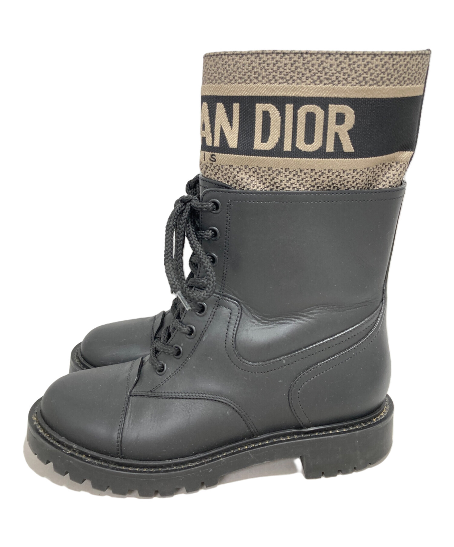 【美品】CHRISTIAN DIOR レザー ブーツ D-FIGHT ブラック 中古・古着通販】Christian Dior (クリスチャン ディオール) D-Major