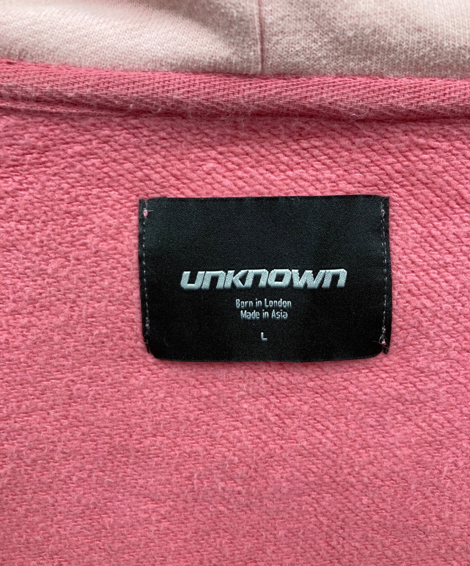 中古・古着通販】unknown (アンノーン) ジップパーカー ピンク サイズ 