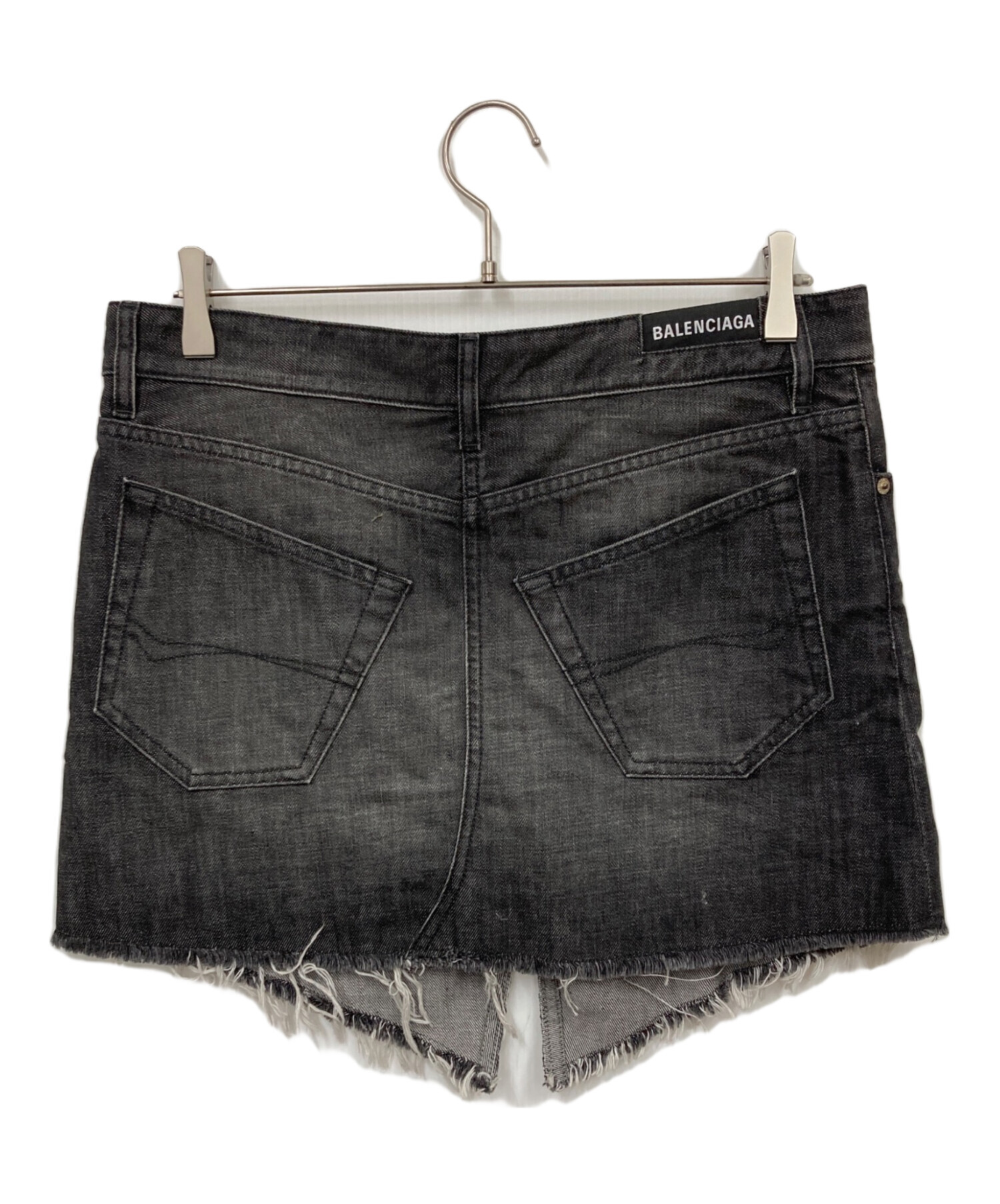 中古・古着通販】BALENCIAGA (バレンシアガ) Cut-Up Mini Skirt グレー 