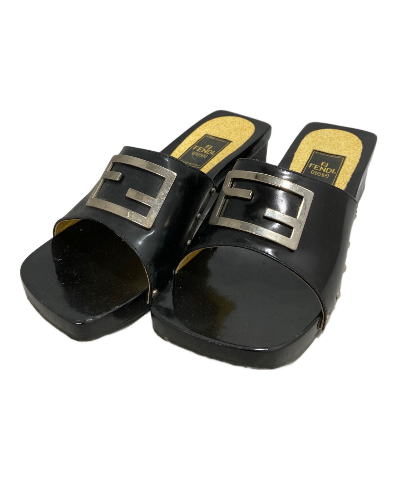 中古・古着通販】FENDI (フェンディ) サンダル ブラック サイズ:37 