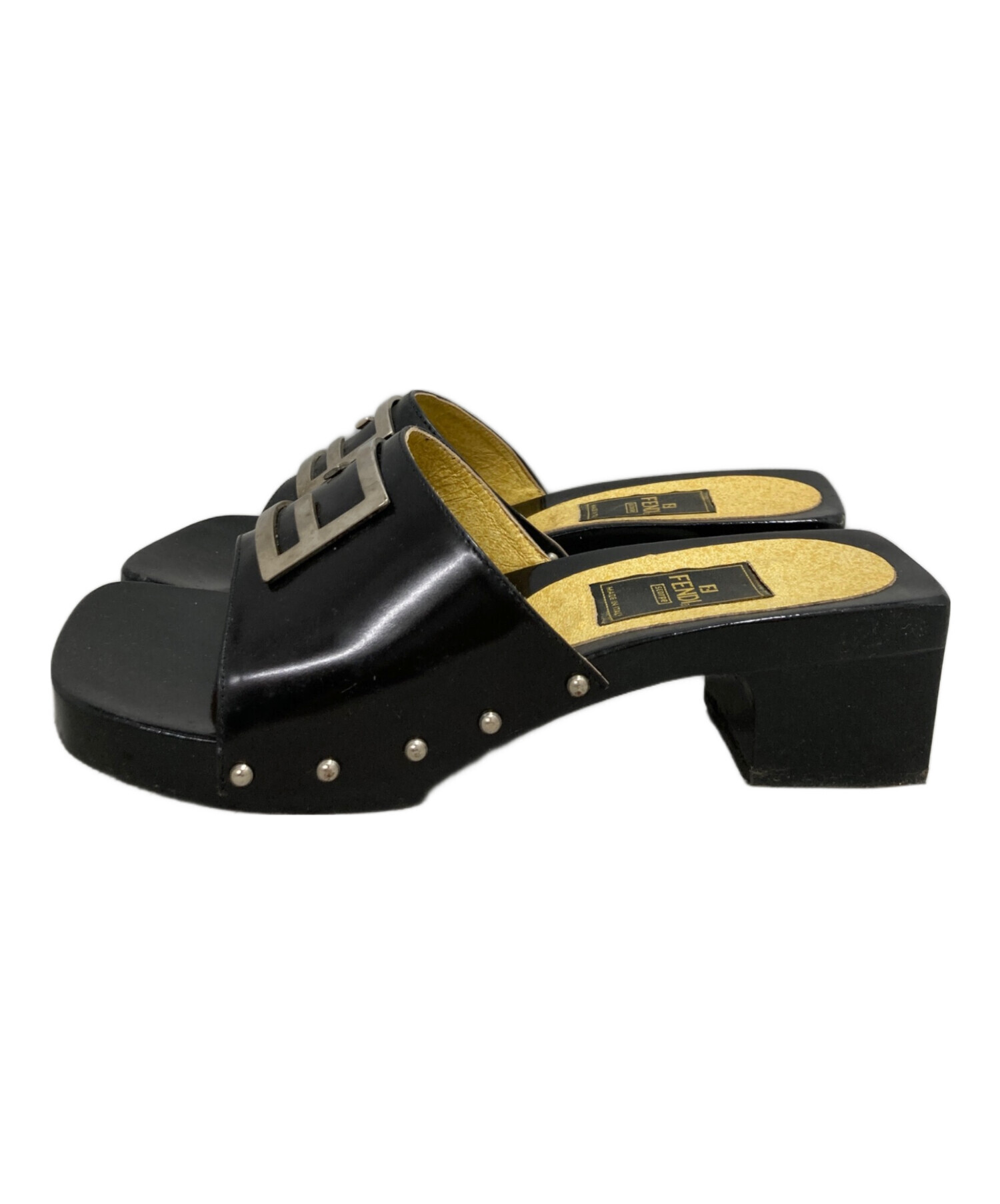 中古・古着通販】FENDI (フェンディ) サンダル ブラック サイズ:37 