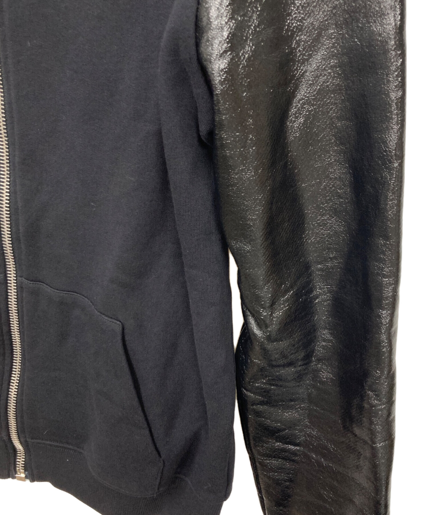 美品 サンローランパリ レザー切替 ジャケット ブラック 中古・古着通販】Saint Laurent Paris (サンローランパリ) 切替