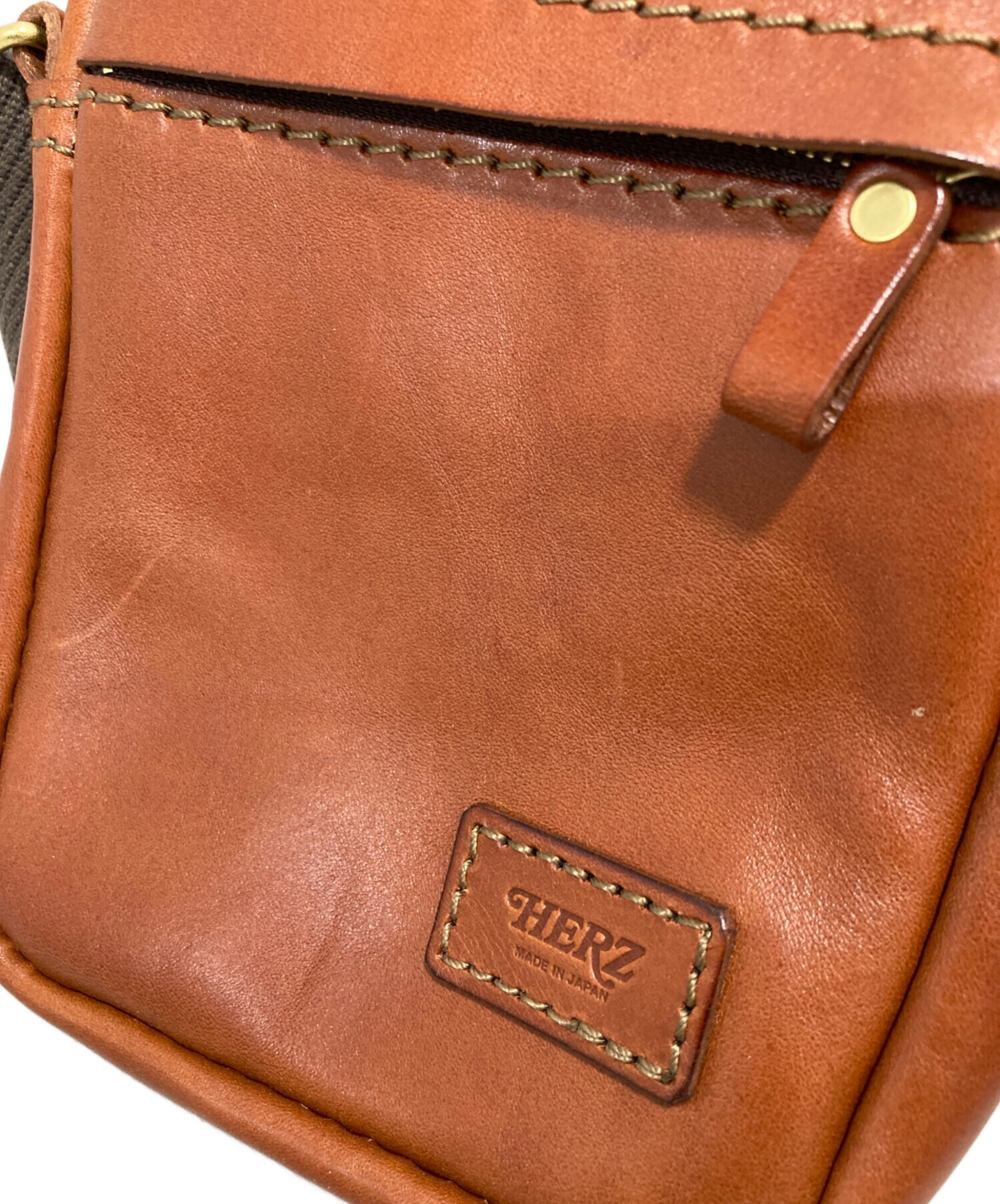 R*様 ★新品未使用に近い★ レア物　ヘルツ　HERZ ブラウン レザー ハンド 中古・古着通販】Herz (ヘルツ) ショルダーバッグ ブラウン｜ブランド