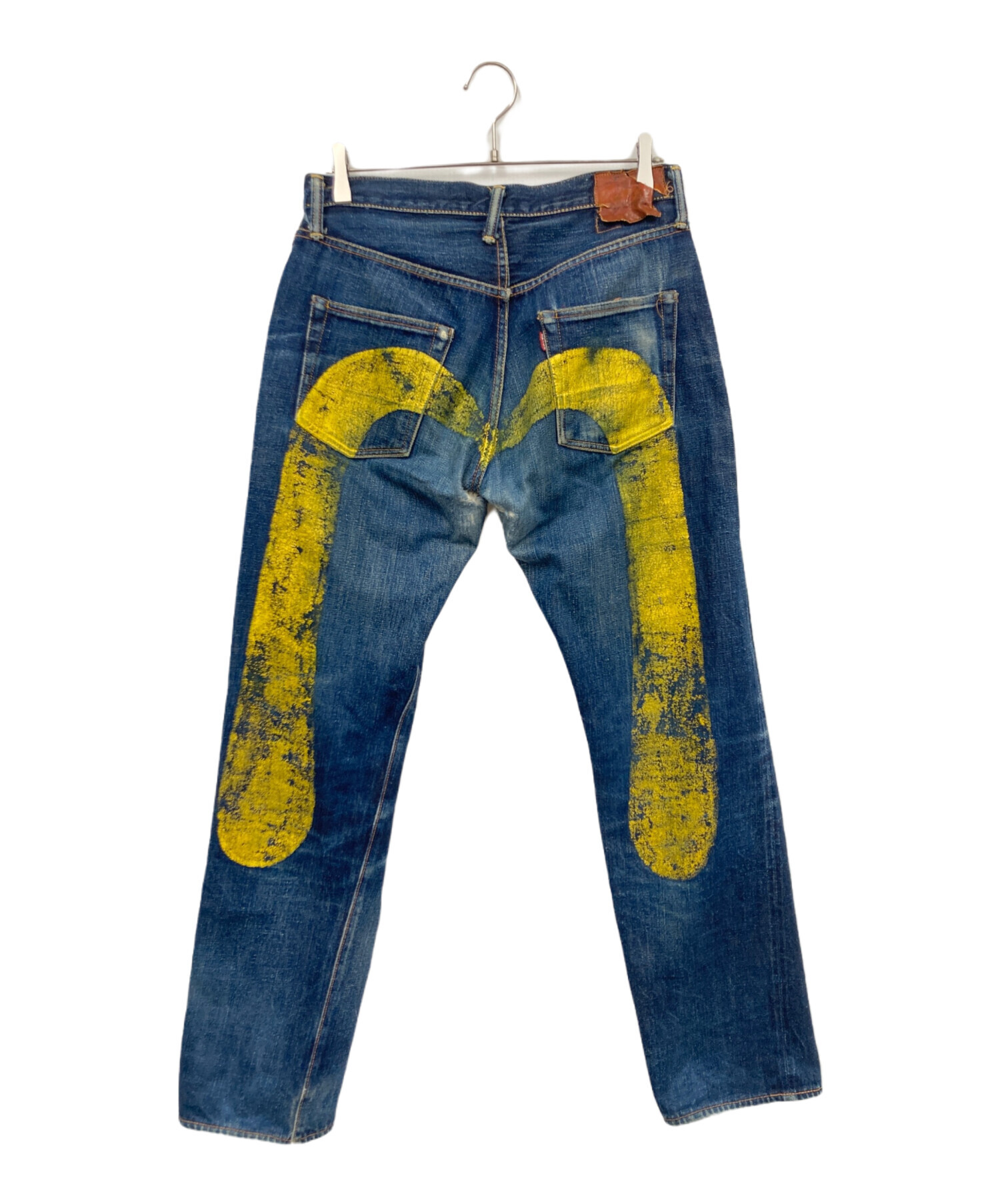 EVISU エヴィス ビッグカモメ ペイント 赤耳 デニム パンツ ブルー