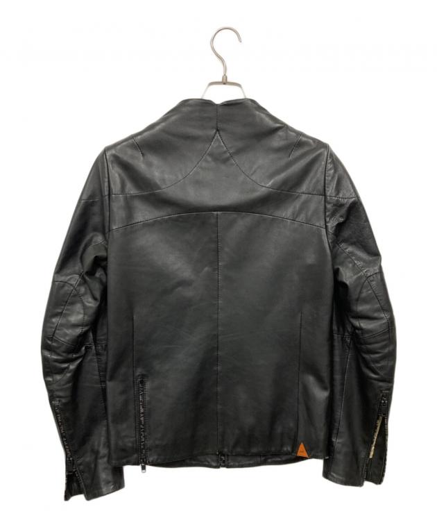 DENHAM ブラック レザージャケット 中古・古着通販】Denham (デンハム) レザージャケット ブラック サイズ