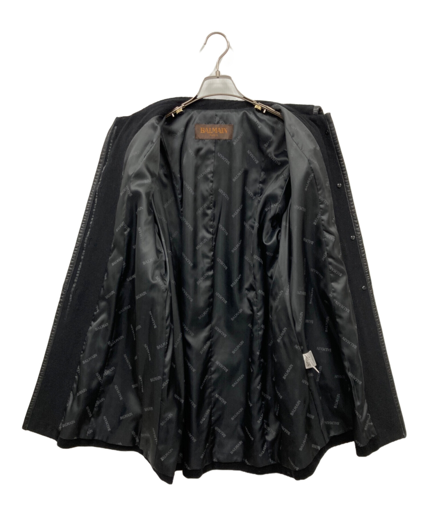 中古・古着通販】BALMAIN (バルマン) ダッフルコート ブラック サイズ