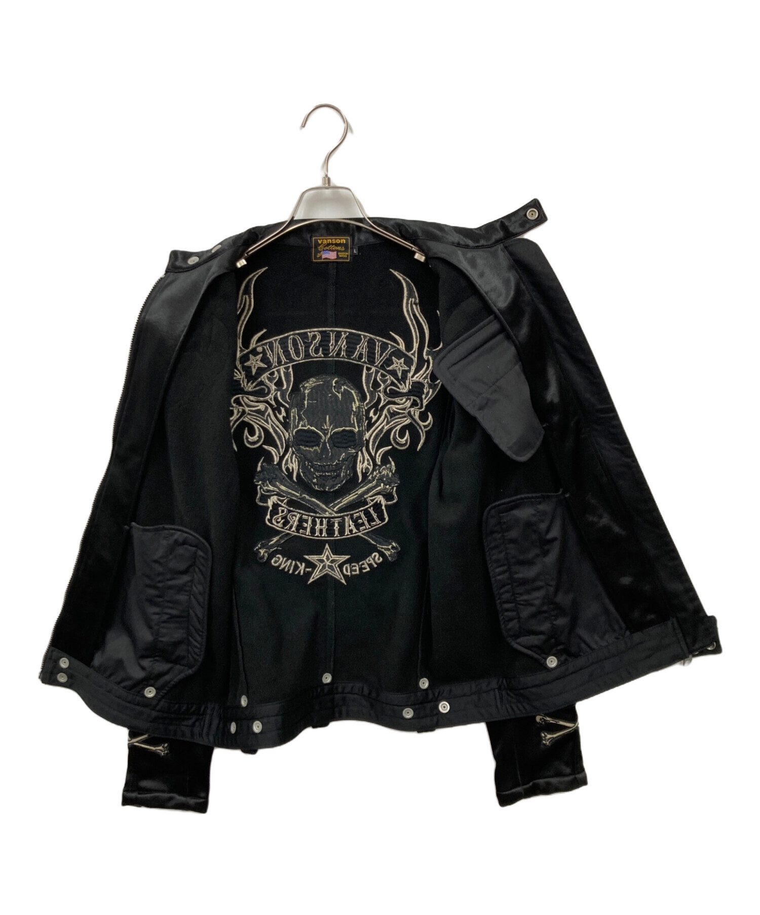 中古・古着通販】VANSON (バンソン) ジャケット ブラック サイズ:L