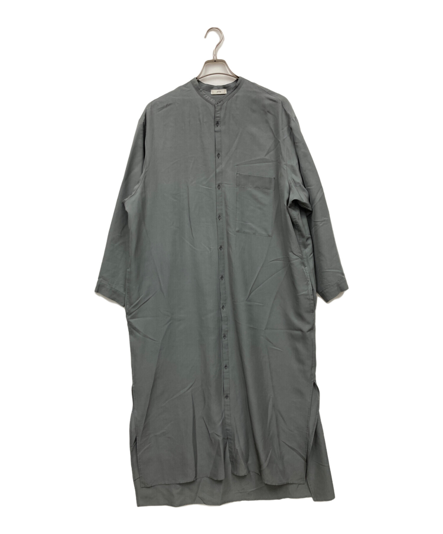 中古・古着通販】ATON (エイトン) シルクシャツワンピース グレー