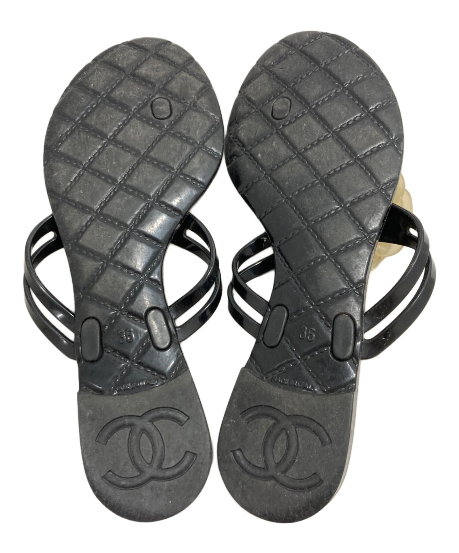 中古・古着通販】CHANEL (シャネル) サンダル ブラック サイズ 中古・古着通販】CHANEL (シャネル) サンダル ブラック サイズ