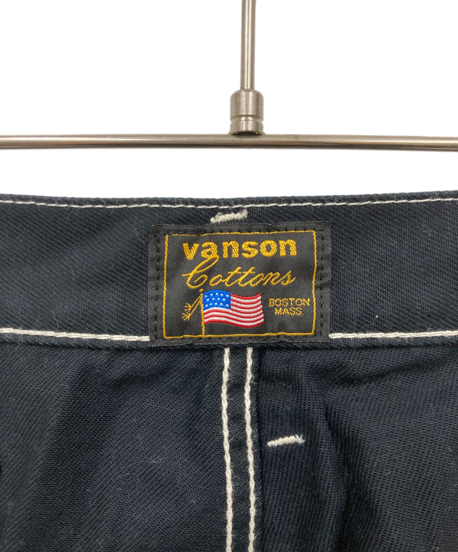 中古・古着通販】VANSON (バンソン) ストライプパンツ ブラック サイズ