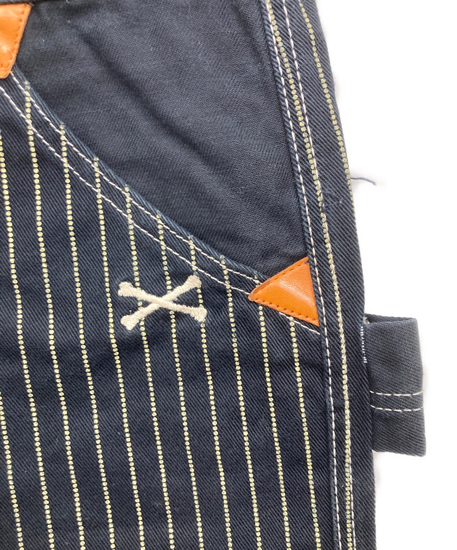 中古・古着通販】VANSON (バンソン) ストライプパンツ ブラック サイズ