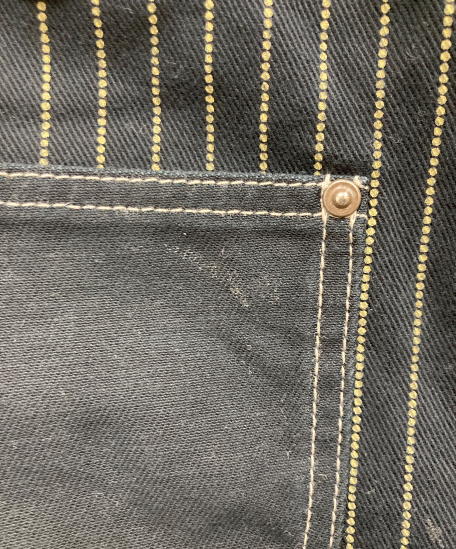 中古・古着通販】VANSON (バンソン) ストライプパンツ ブラック サイズ