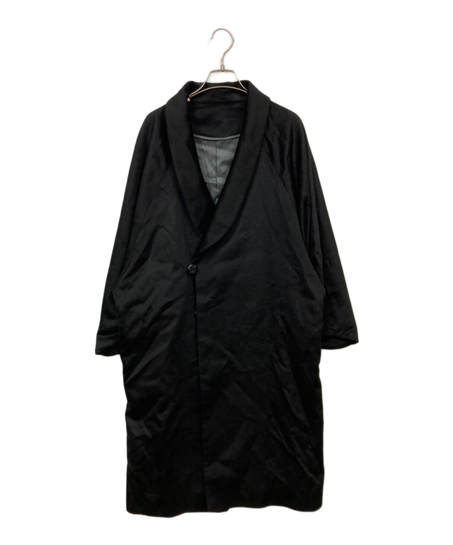 【超美品】BALMAIN バルマン カシミヤ ロングコート ブラック 黒 中古・古着通販】BALMAIN (バルマン) カシミヤコート ブラック サイズ