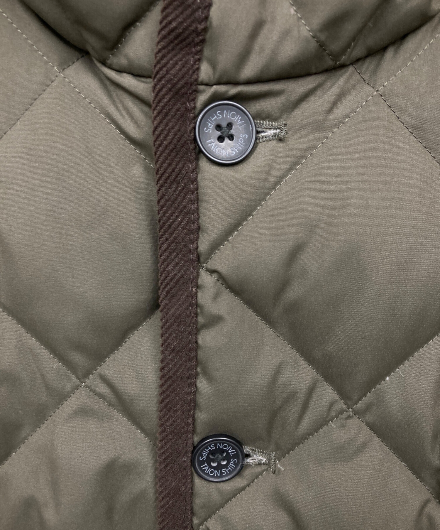 中古・古着通販】TAION (タイオン) パイピングダウンコート カーキ