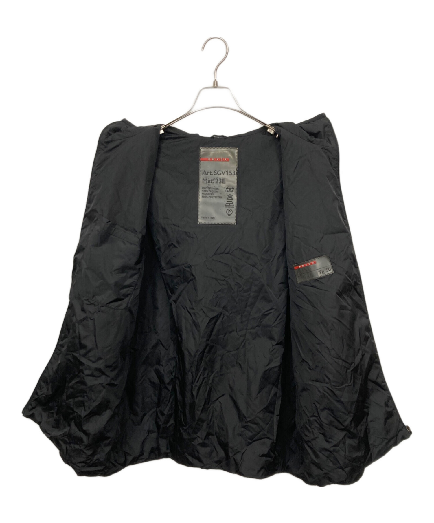 PRADA SPORTSナイロンジャケット Tg. 50 黒 中古・古着通販】PRADA SPORTS (プラダスポーツ) 中綿ナイロン