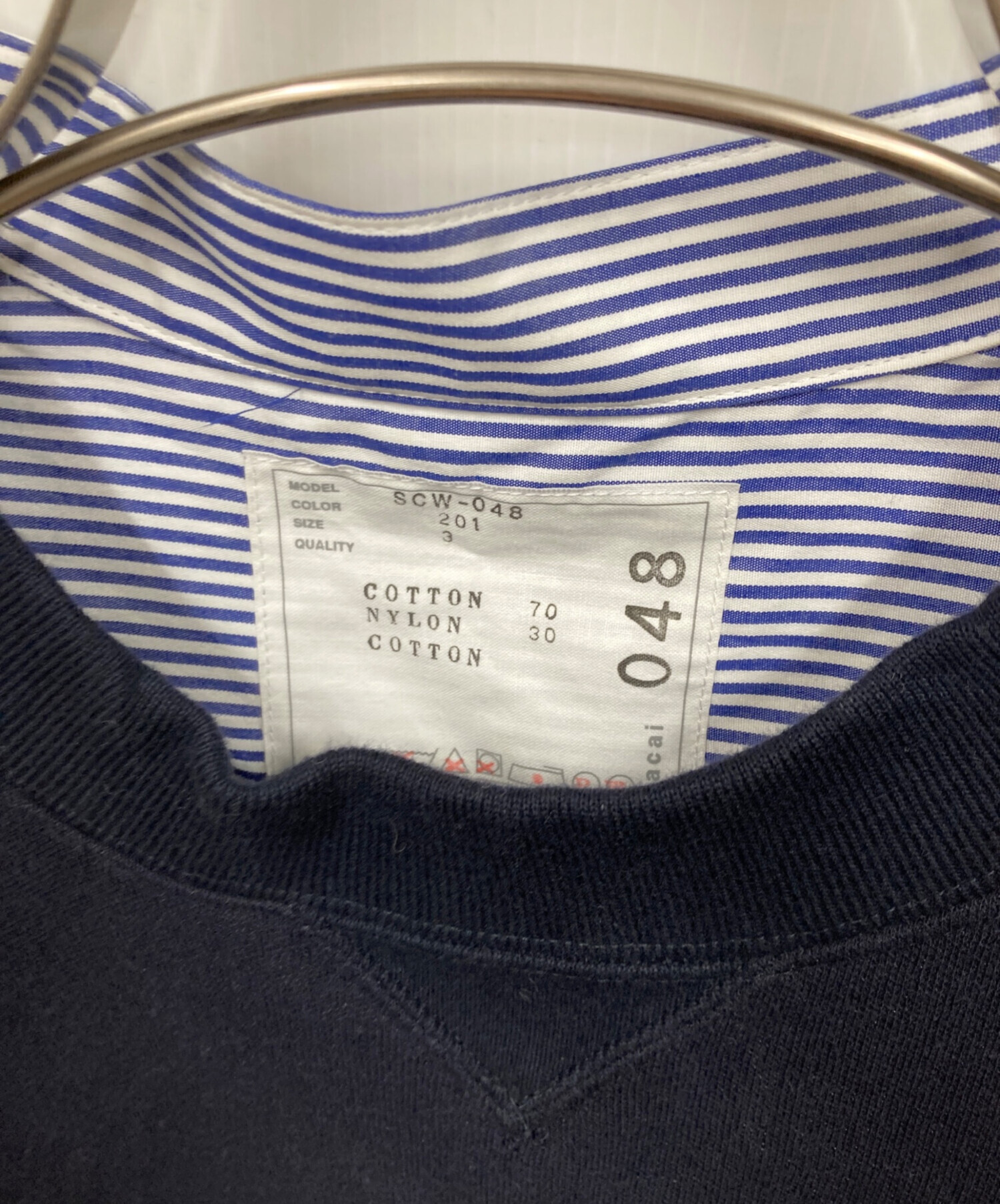 中古・古着通販】sacai (サカイ) 切替スウェットワンピース ネイビー