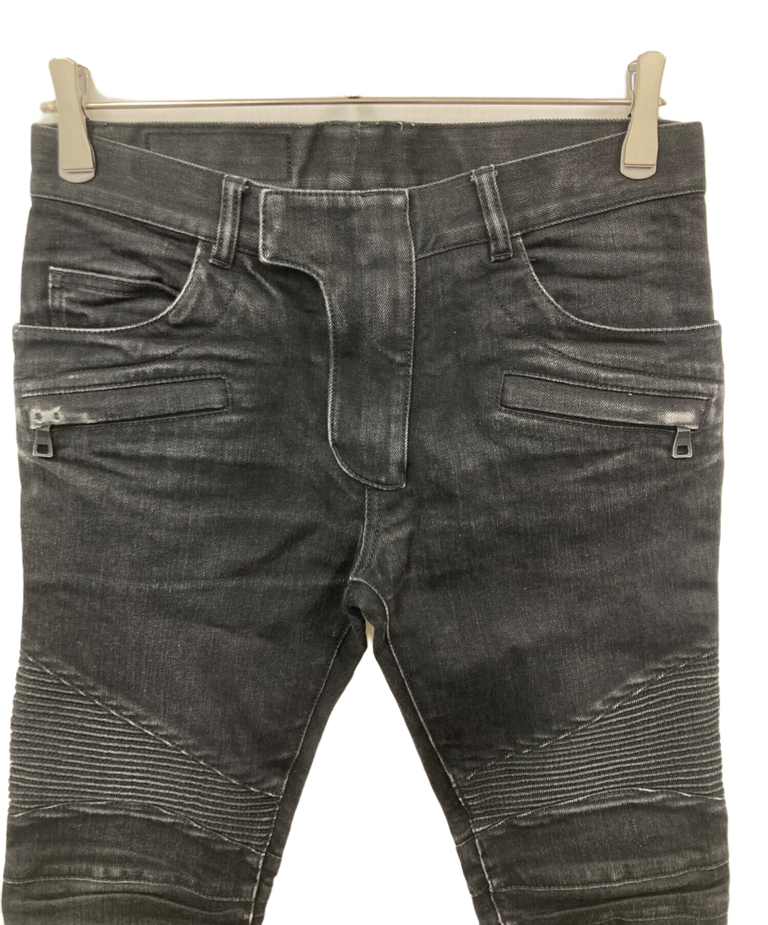 中古・古着通販】BALMAIN (バルマン) バイカーデニム ブラック サイズ