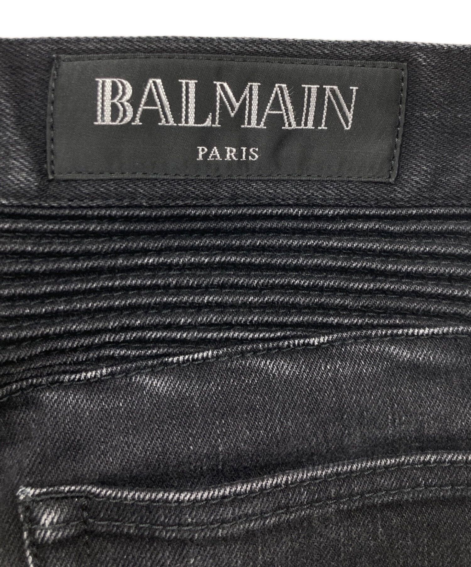 中古・古着通販】BALMAIN (バルマン) バイカーデニム ブラック サイズ