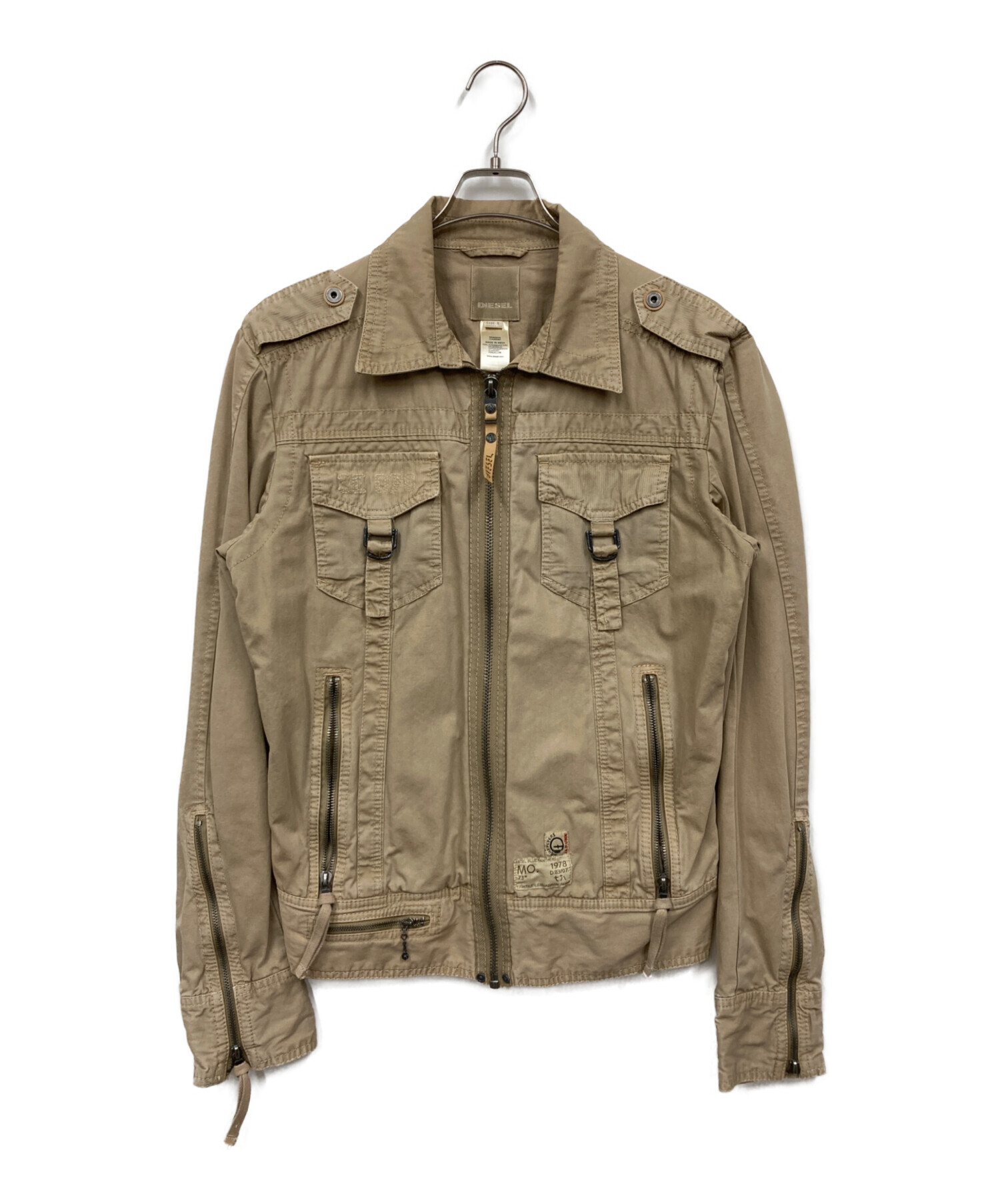 中古・古着通販】DIESEL (ディーゼル) ジャケット ベージュ サイズ:L 