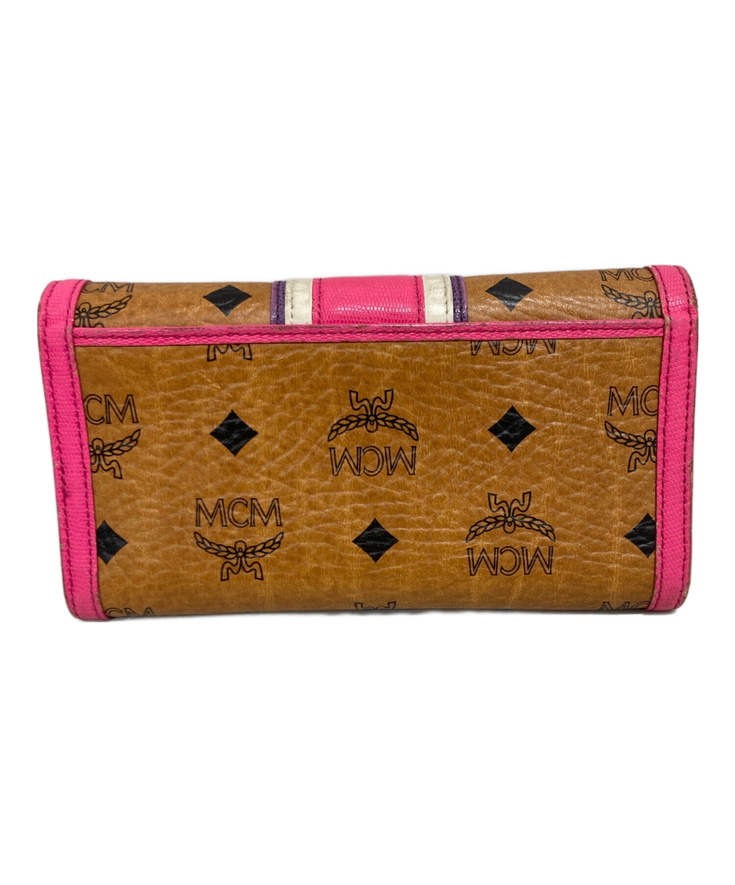 中古・古着通販】MCM (エムシーエム) 長財布 ピンク×ブラウン 