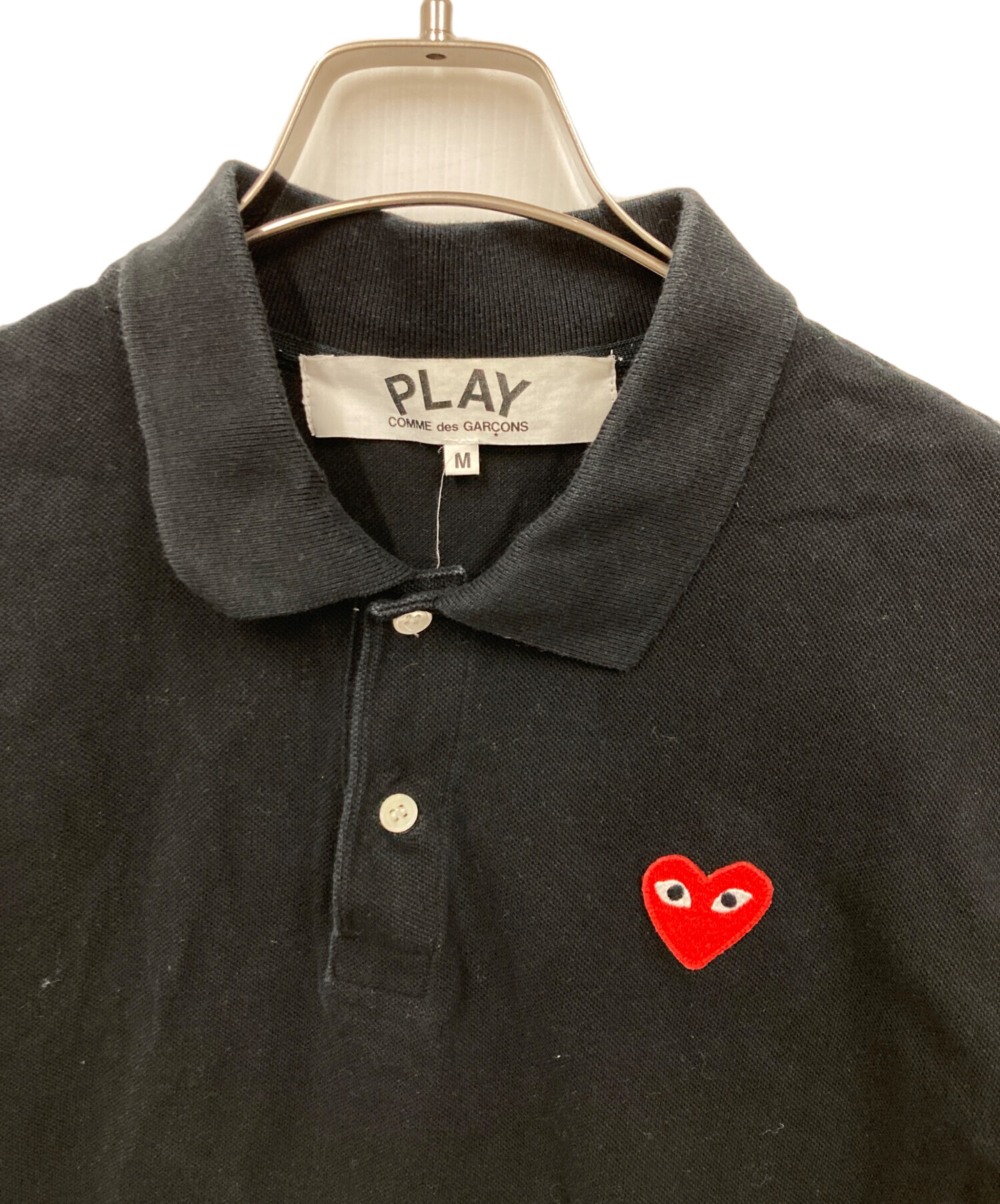 PLAY COMME des GARCONS ポロシャツ M 黒 【古着】【中古】【送料無料】 中古・古着通販】PLAY COMME des GARCONS (プレイコムデギャルソン